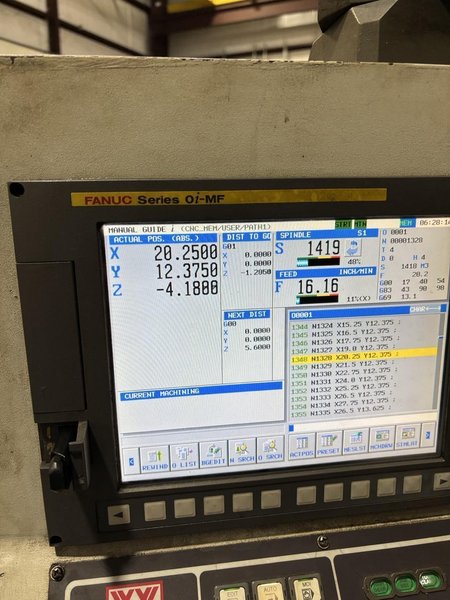 Vision Wide NF-3226  Bridge Mill, 2015 – 50 Taper, Under Power, Ready to Inspect
