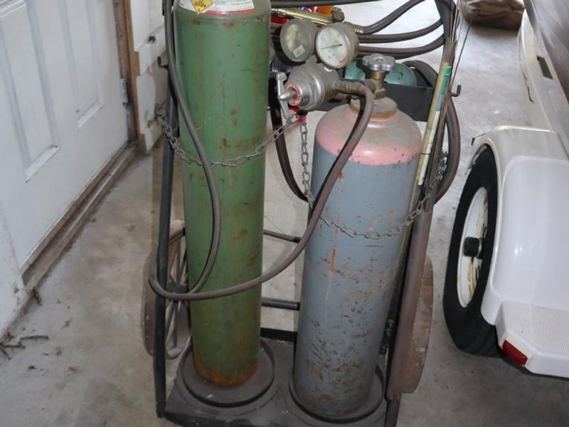 Oxy Acetylene with Cart Regulator, Hoses, Note: Tanks Not Included- Auction Item
