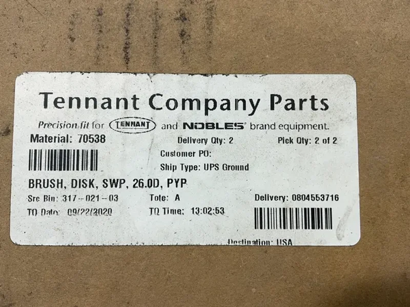 TENNANT COMPANY PARTS 18” DIAMETER SWEEPER DISK BRUSHES  -  70538