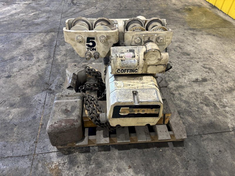 5 TON COFFING ELECTRIC CHAIN HOIST WITH POWERED TROLLEY: STOCK #22809