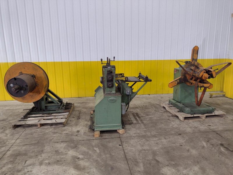 18&quot; WIDE X 2,500 LBS YODER MODEL #M2 PULL THROUGH SLITTING LINE, INCLUDES UNCOILER, SLITTER &amp; RECOILER: STOCK #22471