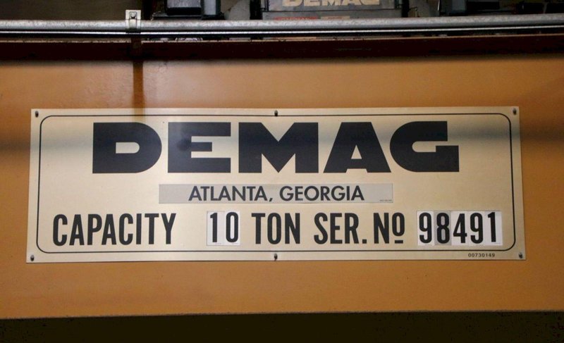 10 TON X 50&#039; DEMAG DOUBLE GIRDER BRIDGE CRANE, NEW 1998: YOBRO #24519