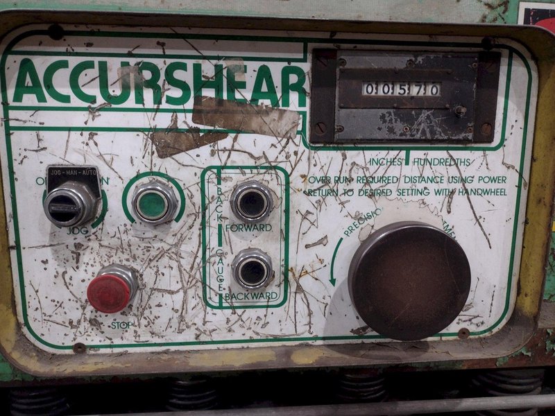 10&#039; X 1/4&quot; ACCURPRESS MODEL #825010 LP HYDRAULIC SHEAR: YOBRO #24451