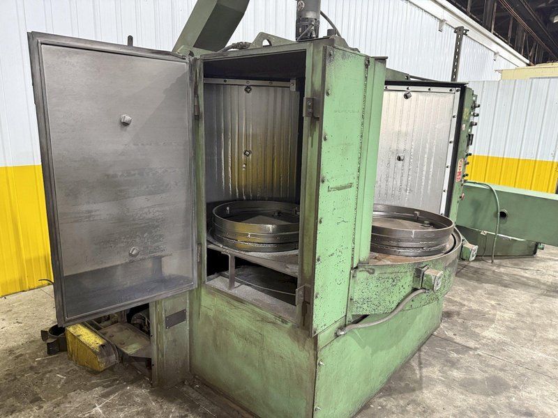 4 STATION X 20 HP -72&quot; X 40&quot; BRONCO SHOT BLAST ROTARY TABLE PART BLASTIN MACHINE: STOCK #23778