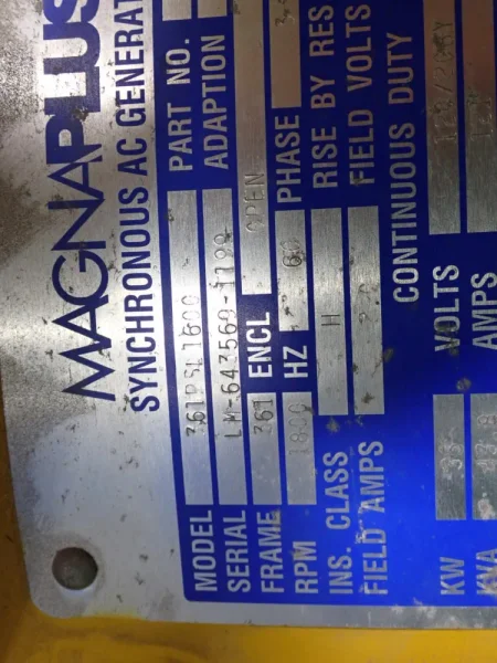 MAGNA PLUS 35 KW DIESEL GENERATOR   -  361PSI 1600