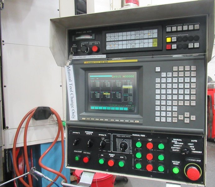 Mitsubishi M-VS25/20 Heavy-Duty CNC Bridge Mill, 1996 – Fanuc Control, 60 ATC