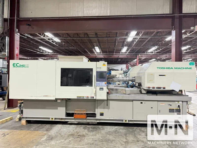 240 TON 9.28 OZ TOSHIBA MODEL EC240NIIV30-6A SILICONE LIM INJECTION MOLDING MACHINE MFG 2007 TWO AVAILABLE