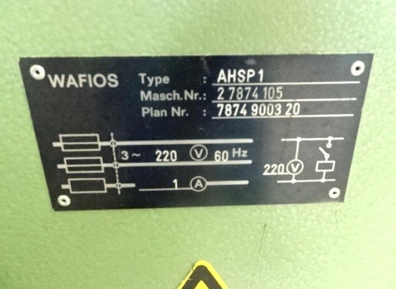 Wafios Model FTU-0 Spring Coiling Machine