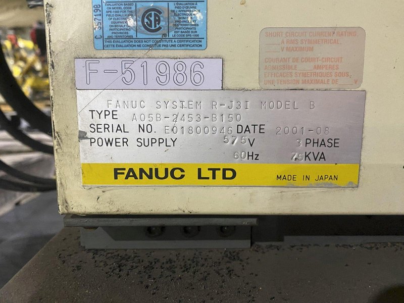 FANUC – R-2000i/165F w/ R-J3iB Controls PARTS ONLY
