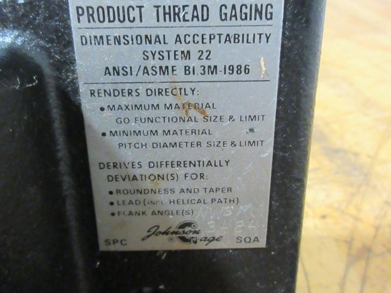 Johnson Gage Variable Product Thread Gaging (3)- Auction Item