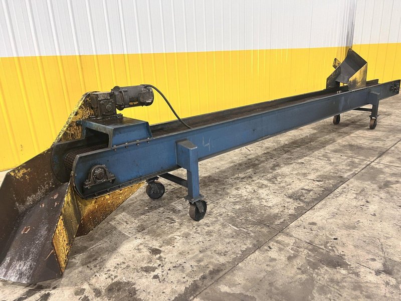 16&#039; LONG X 12&quot; WIDE METAL BELT PARTS TRANSFER CONVEYOR: STOCK #21669