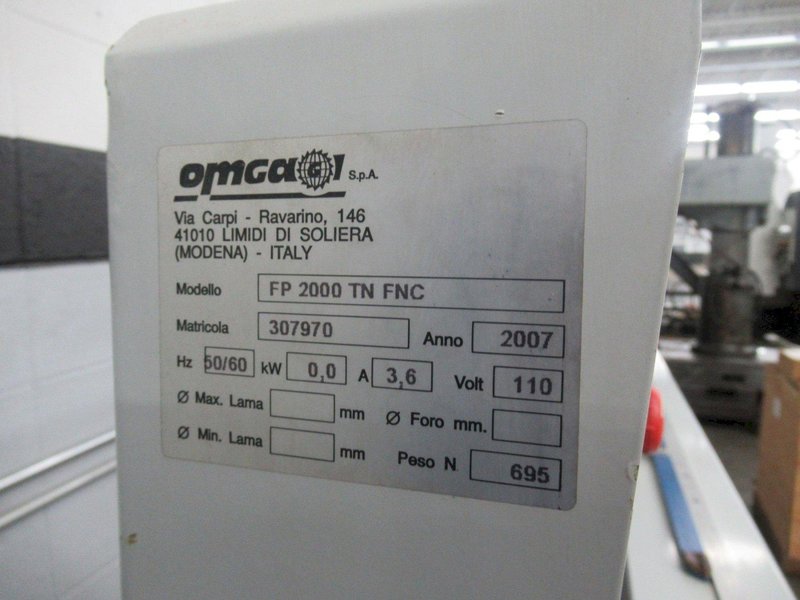 OMGA V235FNC Double Mitre Circular Saw, 90 Degree Fixed, FP2000 Programmable Work Stop, 350mm Blade