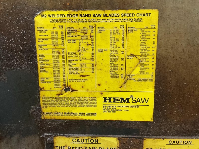 HEM H101A Automatic Horizontal Band Saw 12.75″ X 12.75″