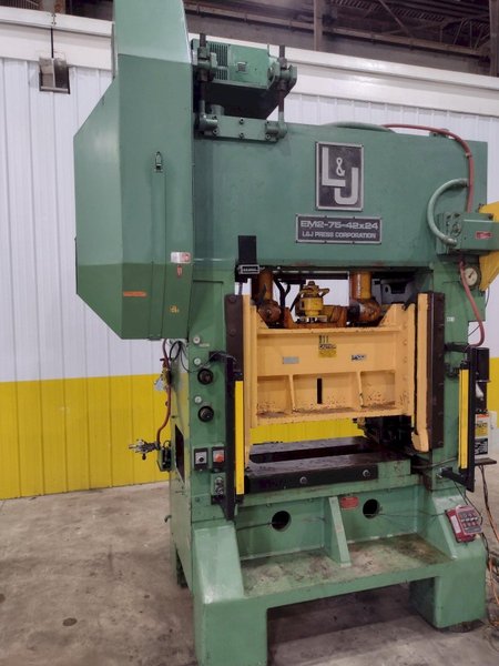 75 TON L&amp;J NO. EM275-42-24 HIGH SPEED STRAIGHT SIDE STAMPING PRESS. STOCK # 0778525