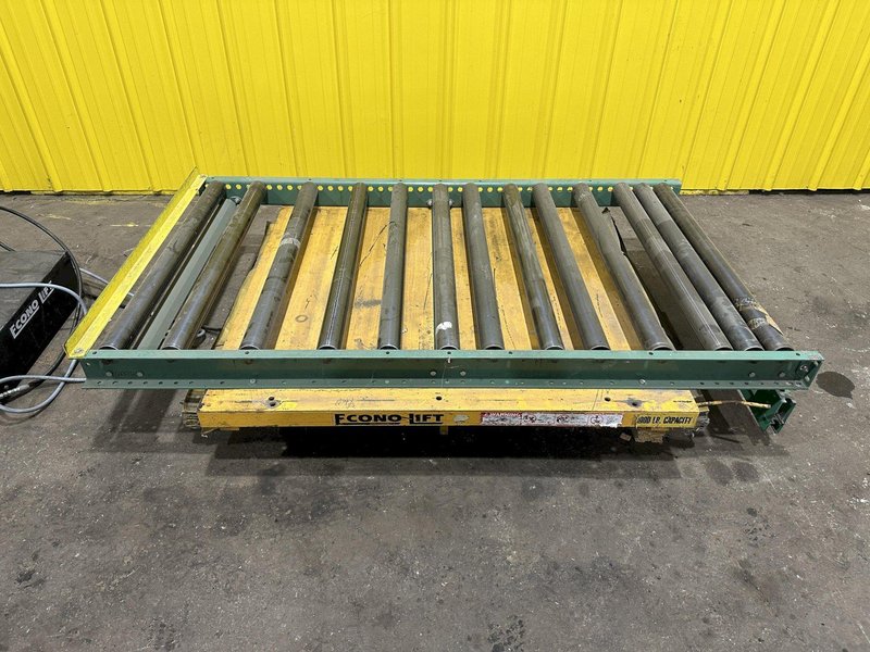 4000 LB X 40" X 36" ECONO-LIFT MODEL 3SL-36-40 HYDRAULIC SCISSOR LIFT TABLE WITH ROLLER TOP: STOCK #20920