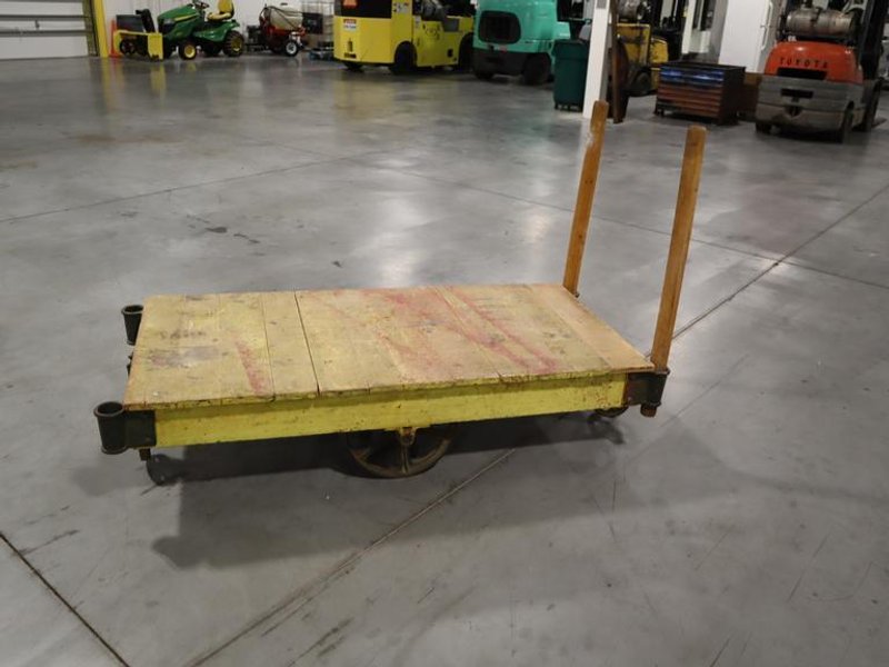 Antique Nutting Railroad Style Cart, 14" Center Wheels with 7" Swivel Wheels and Moveable Handles ***Vintage Nutting Brand Hardware***- Auction Item