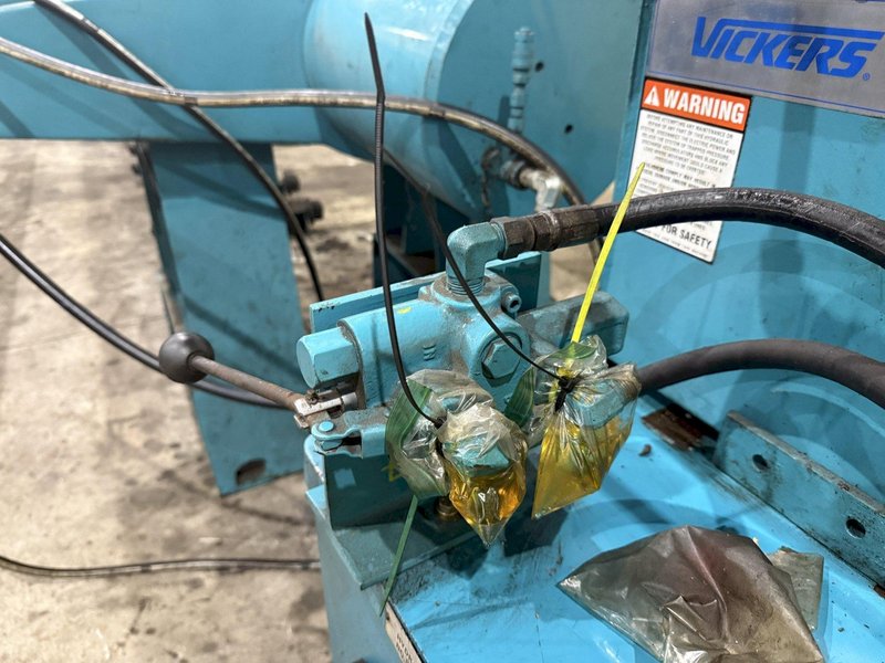 500 TON DRILL QUIP HORIZONTAL HYDRAULIC WHEEL PRESS WITH VICKERS HYDRAULIC UNIT: STOCK #23422