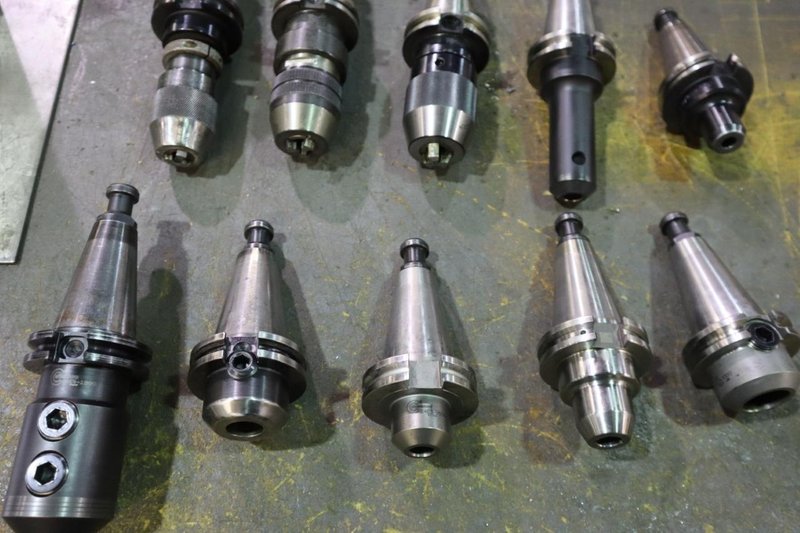 CT40 Taper Tool Holders: (3) Keyless Drill Chucks, (7) End Mill Holders- Auction Item