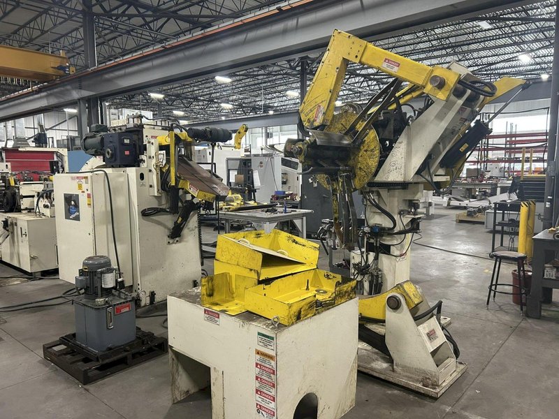 6,000 lbs. x 12" Coe Press Equipment High Strength Steel Capacity Double End Reel and Powered Straightener, Year 2014