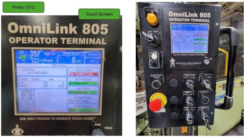 220 TON AIDA #NCI-200(2) PRESS LINE, COMPLETE WITH CWP SPACE-SAVER COIL FEED LINE: STOCK #22209