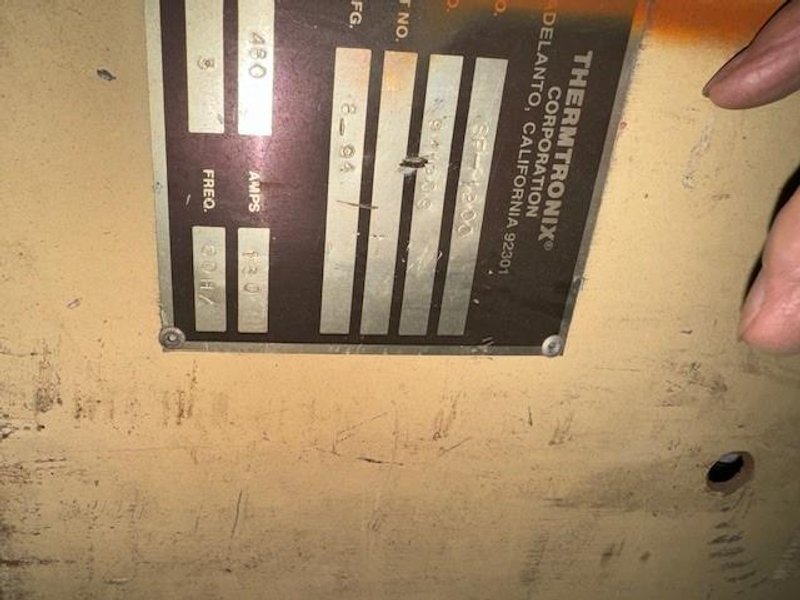 THERMTRONIX SF-1200 ELECTRIC RESISTANCE STATIONARY FURNACE S/N 941209 WITH CONTROLS