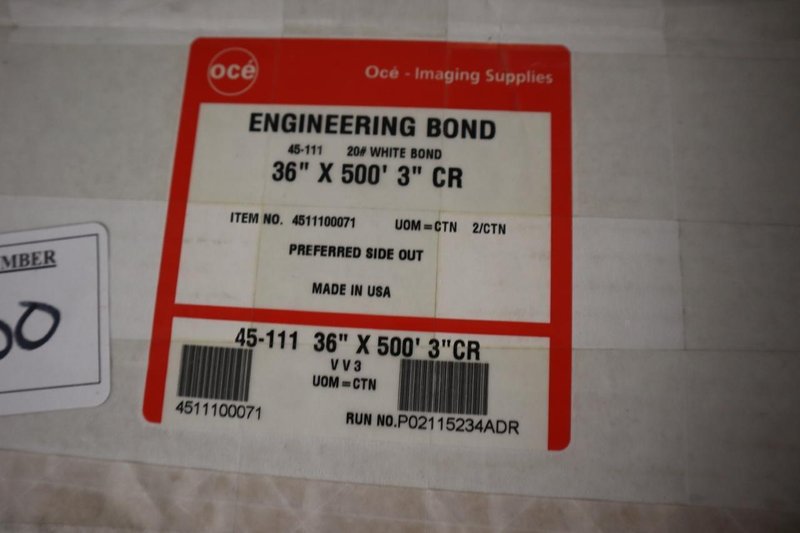 36" Plotter Paper Rolls (4) and Ink Jet Bond Roll (1)- Auction Item