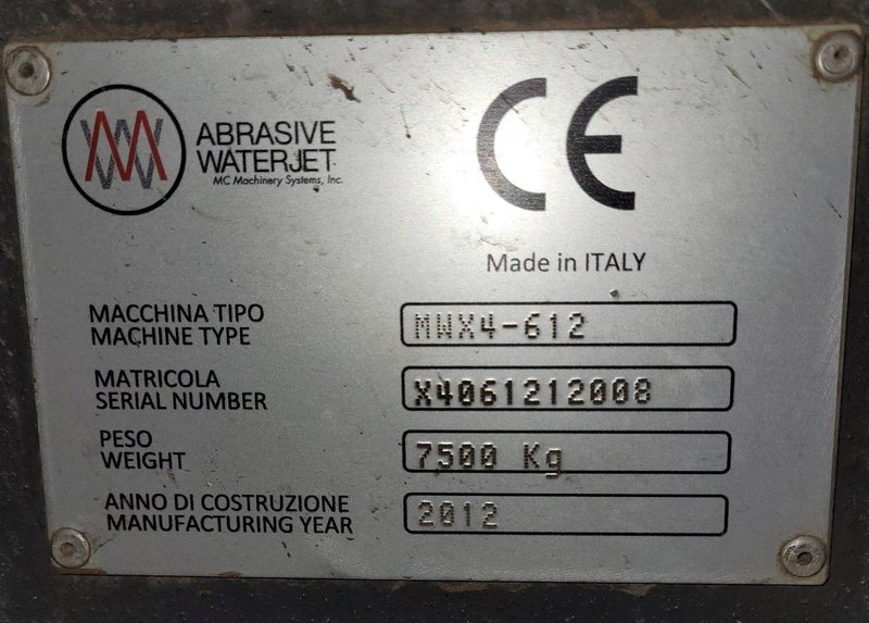 6’ x 12’ Mitsubishi MWX4612 CNC Water Jet