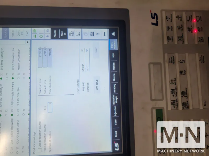 550 TON 62.9 OZ LS MTRON MODEL ONE 550i30 SERVO HYDRAULIC INJECTION MOLDING MACHINE MFG 2022 (2) AVAILABLE LOW HOURS