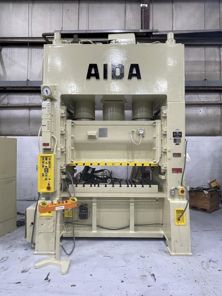 200 ton Aida PDA-20M Used Straight Side Mechanical Metal Stamping Press For Sale, Under Power!