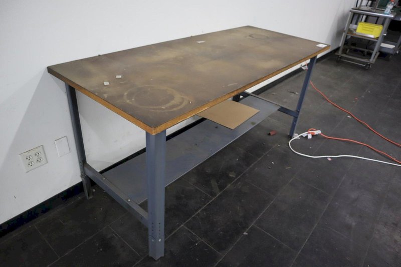 Steel Frame Work Bench with Wood Top- Auction Item