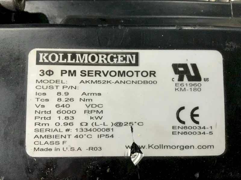KOLLMORGEN PM SERVOMOTOR W/ MICRON GEARHEAD  -  AKM52K-ANCNDB00