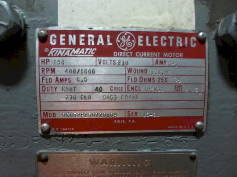 150 HP GE REPLACEMENT MOTOR FOR DRAW LINE: STOCK 13579