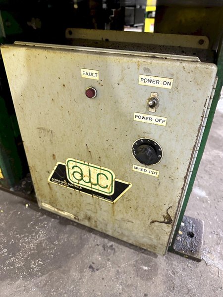 5,500 LBS X 48&quot; AWC (ACCRA-WIRE CONTROLS) MODEL #F-200 HORIZONTAL PALLET TYPE POWERED DE-COILER REEL: STOCK #20266