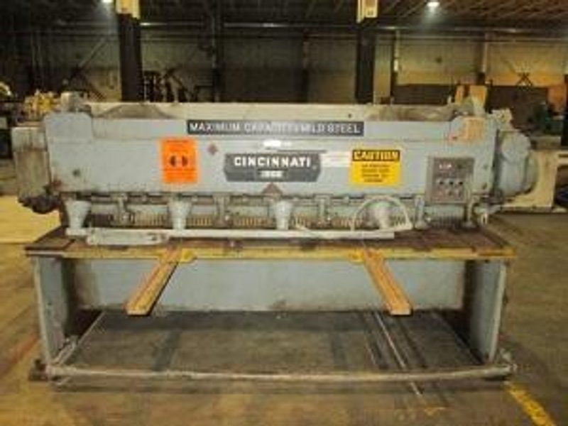10 GA x 8' CINCINNATI MDL# 1008 MECHANICAL SQUARING SHEAR