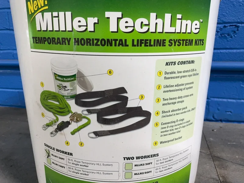 MILLER 1 PERSON TEMPORARY HORIZONTAL LIFELINE SYSTEM KIT  -  HLLR1/30FT