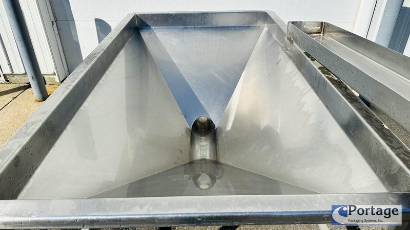 Vegetable / Produce Sorting / Washing / Cleaning / Holding Station  |  S.S. V-Bottom Trough w/Bottom Discharge