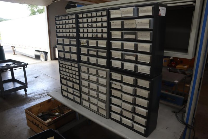 (6) Multi-Bin Plastic Cabinets - Empty- Auction Item