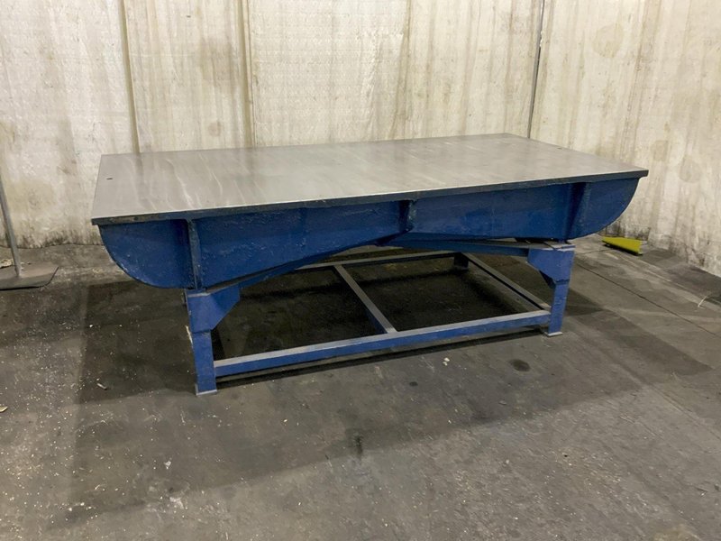 48" X 98" X 1 3/8" THICK CAST IRON SURFACE PLATE WITH STEEL STAND: STOCK #80808