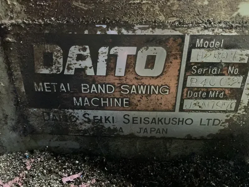 DAITO 20” HORIZONTAL BAND SAW   -  H250  D