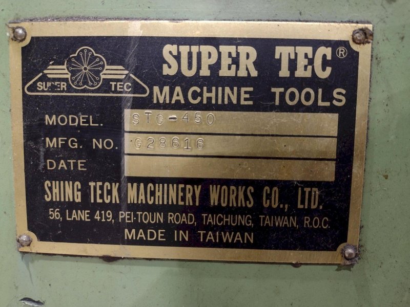 4" X 18" SUPERTEC MODEL #STG-450 OD CYLINDRICAL GRINDER: STOCK #22057