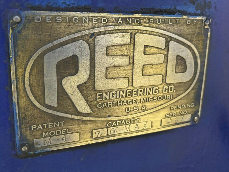 3/8" REED WEBB MODEL #M4 OFFSET FORMING ROLLS W/ SUPPORT TANK ROLLS: STOCK #22060