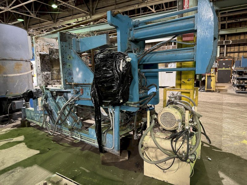 hall model hm6 molding machine s/n 1096 with hydraulics and controls with plc, 48&quot; x 48&quot; front platen, 45x48 rear platen