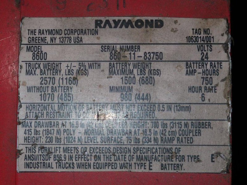 RAYMOND ELECTRIC TOW TRACTOR  -  8600