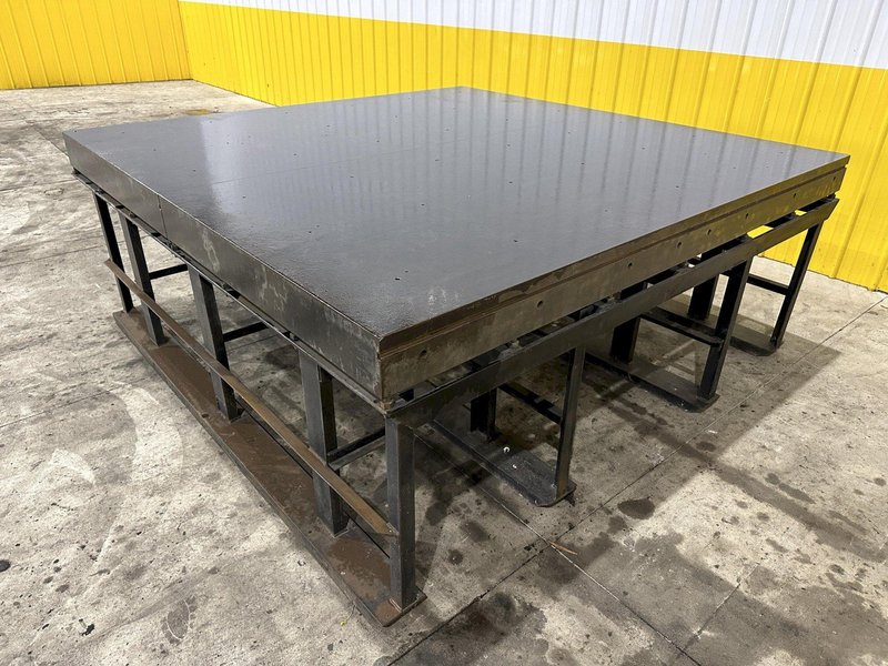 96&quot; X 96&quot; STEEL LAYOUT TABLE / PLATE ON HEAVY DUTY STORAGE RACK BASE: STOCK #11026