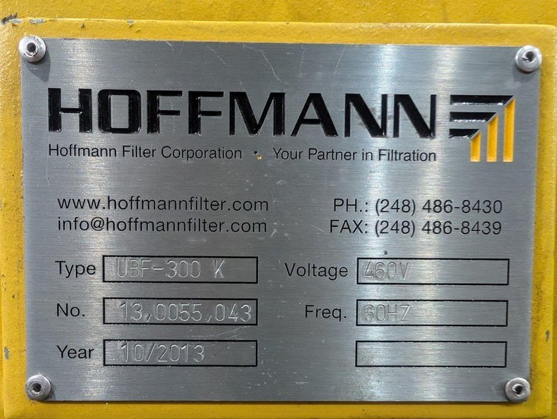 2013 HOFFMAN MODEL UBF-300 K FILTER MACHINE