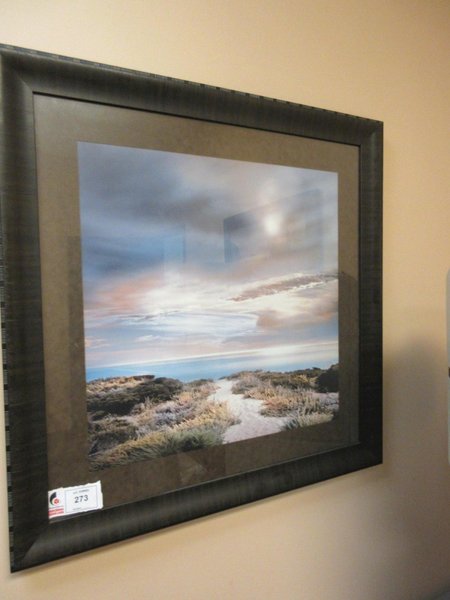 Wall Art, (2) Beach Landscapes, 36.5"x37" and 43.5"x32.75"- Auction Item