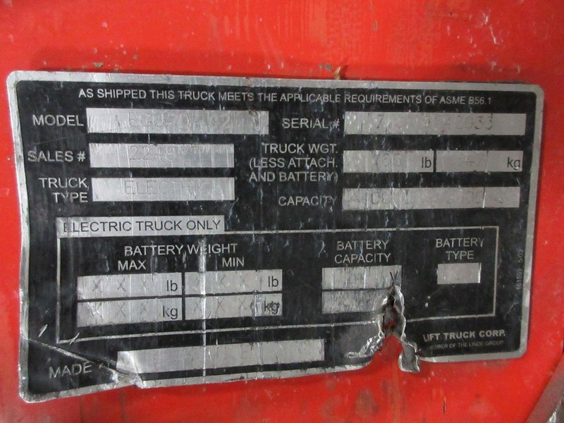 Linde Model EGU 20 Electric Pallet Jack, 4400 LB Capacity, 46&quot; Fork Length- Auction Item