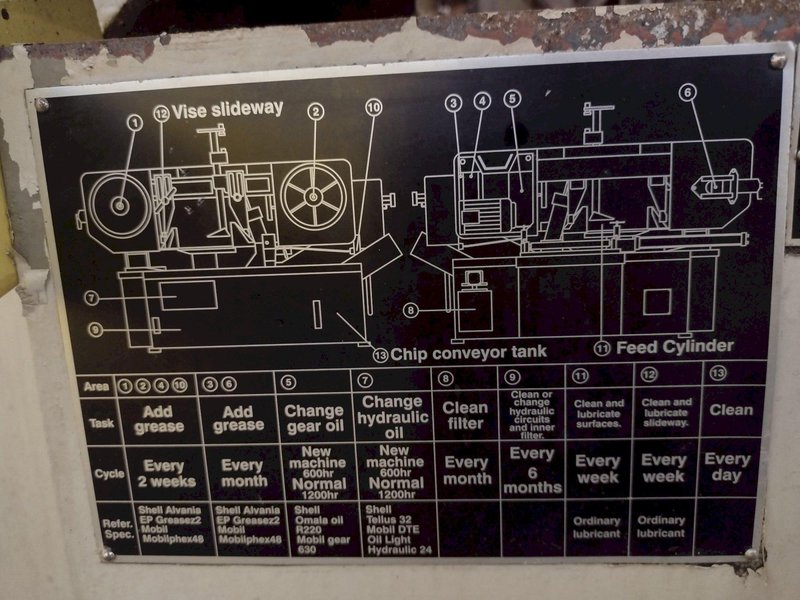 12" x 12" KALAMAZOO MODEL #KC12AX AUTOMATIC HORIZONTAL BANDSAW: STOCK #18791