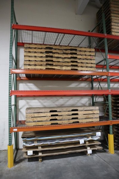 Pallet Racking: (3) 16'H x 48" Uprights, Tear-Drop Style, (9) 10' Shelves, Wire Decking - NO CONTENTS- Auction Item