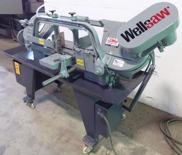 10" x 16" Wellsaw Horizontal Band Saw 1016, 50-275 FPM, 1" Blade, Coolant, 1.5 HP, Reconditioned